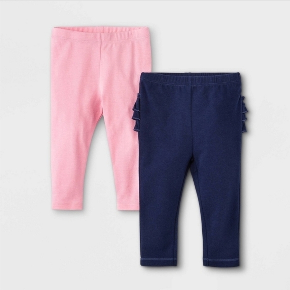 Size 0-3 Months | Cat & Jack Baby Girl Blue And Pink Tights - Picture 1 of 9